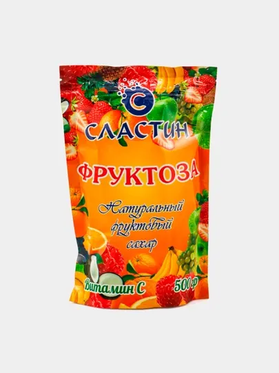 Заменитель сахара, подсластитель, ФРУКТОЗА Сластин с витамином С, 500 гр