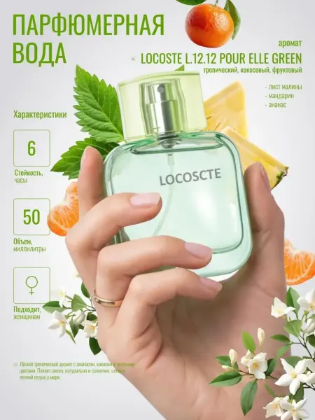 ANYLADY PARFUM Женские духи LOCOSTE L.12.12 POUR ELLE GREEN 50 мл