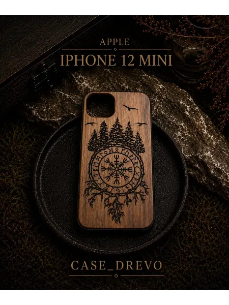 Case_Drevo Деревянный чехол на IPhone 12 mini