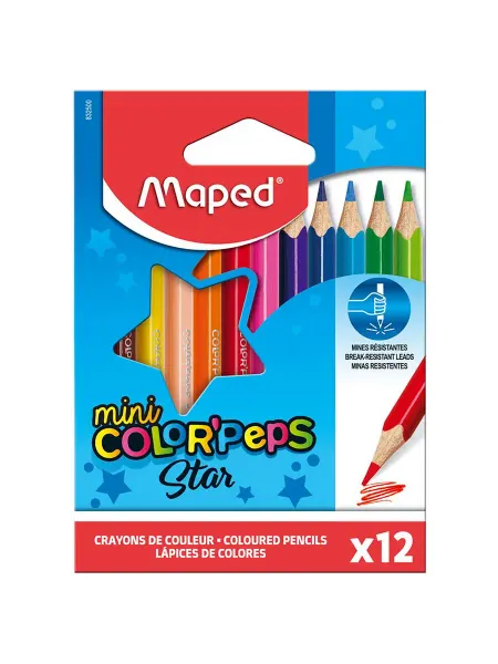 MAPED Цветные карандаши "Color Peps" мини, 12 цветов