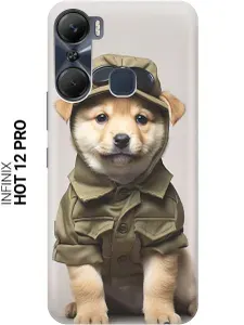 Силиконовый чехол на Infinix Hot 12 Pro / Инфиникс Хот 12 Про с рисунком "Щенок в форме"