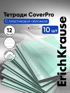 Тетрадь в линейку с обложкой из пластика 12 листов 10 штук