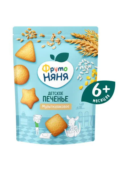 ФрутоНяня Печенье Фруто Няня мультизлаковое 120г с 6месяцев 4шт