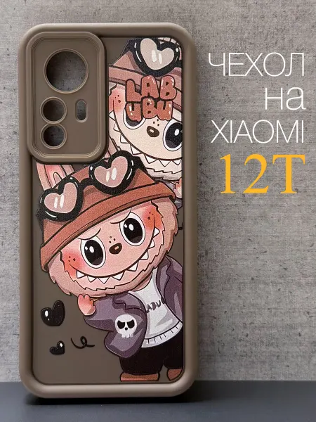 CRAZY CAT Чехол на Xiaomi 12T Labubu Черная (2)