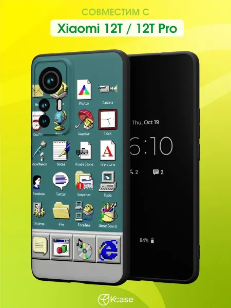 Kcase Чехол на Xiaomi 12T 12T Pro с принтом Windows 95