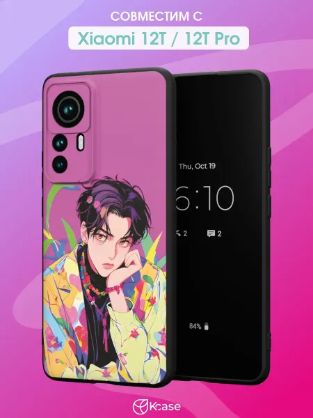 Kcase Чехол на Xiaomi 12T 12T Pro с принтом Аниме парень