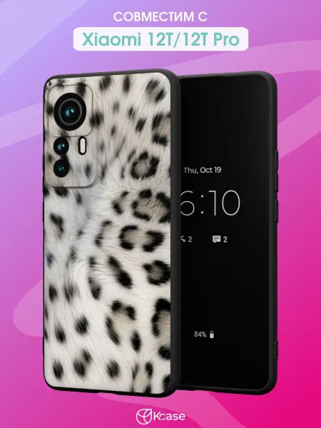 Kcase Чехол на Xiaomi 12T 12T Pro с принтом Снежный барс
