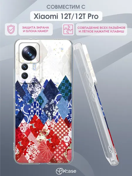 Kcase Чехол на Xiaomi 12T 12T Pro с принтом Лоскутный узор