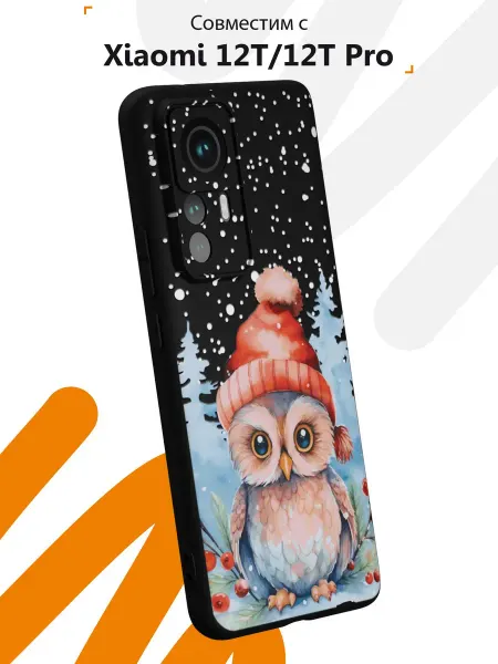 Мобилиус Чехол на Xiaomi 12T 12T Proс принтом Новогодняя сова