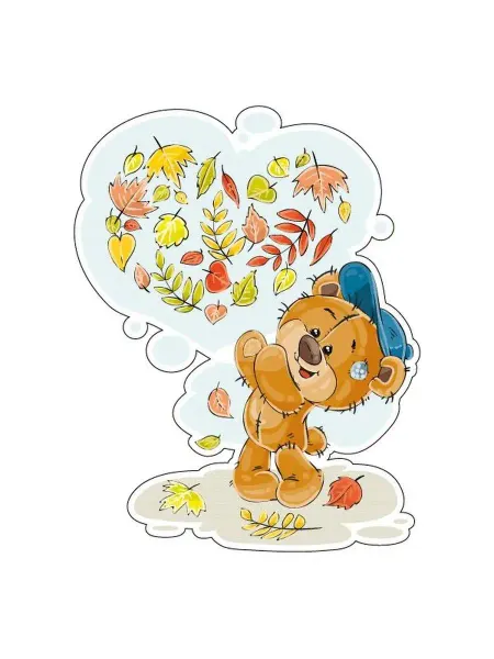 NakleikaShop Наклейка Мишка Тедди 12х15 см