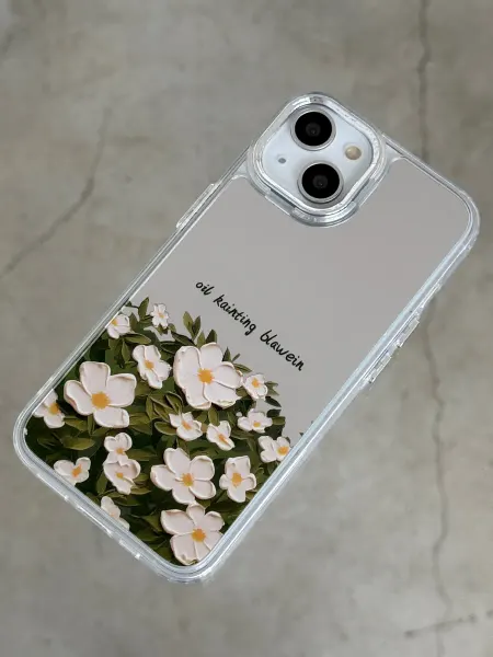 CaseLove Чехол на iPhone 13 зеркальный с принтом цветы