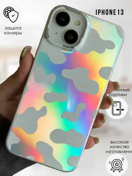 FuturaCase Чехол на iPhone 13 Объёмный, светоотражающий