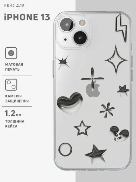 ONZO Прозрачный чехол на iPhone 13 с принтом