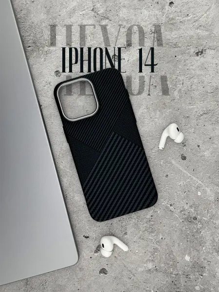 Ambrioni Чехол на iPhone 14 карбоновый Magsafe