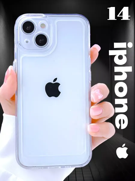 IPhone чехлы чехол на iphone 14 прозрачный с квадратными гранями