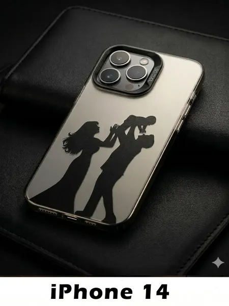 Чехол на iphone 14 с романтическим силуэтным принтом