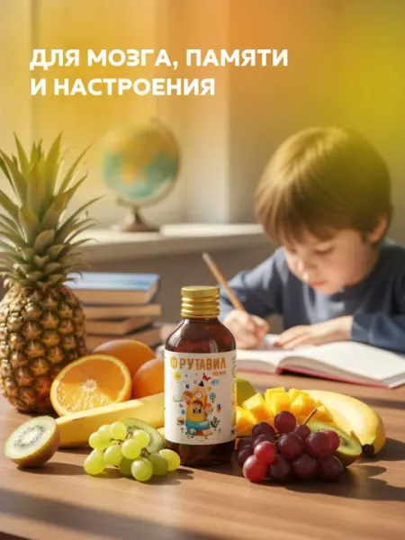 Фрутавил мультивитаминные капли для памяти, внимания и поддержки нервной системы, 50 мл