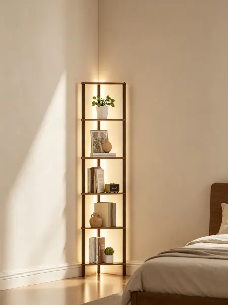 Угл. стеллаж LED 148x26x26 см