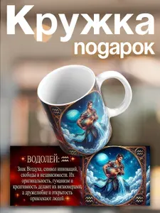 Кружка Водолей Подарочная кружка по гороскопу Знак зодиака