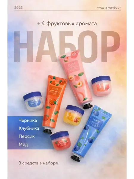 15Р Набор кремов для рук и бальзам для губ 8 шт уход подарочный