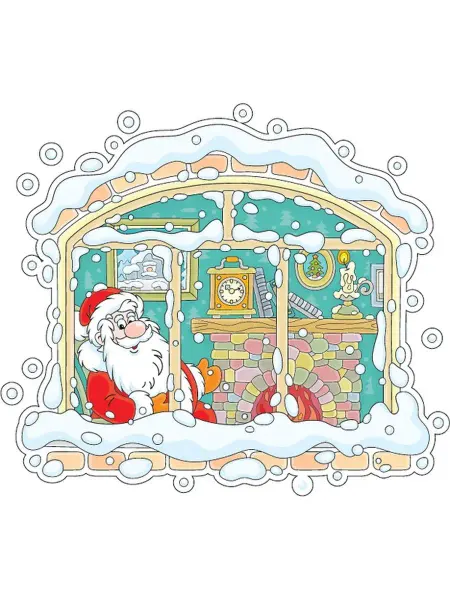 NakleikaShop Новогодняя наклейка Санта 15х13 см