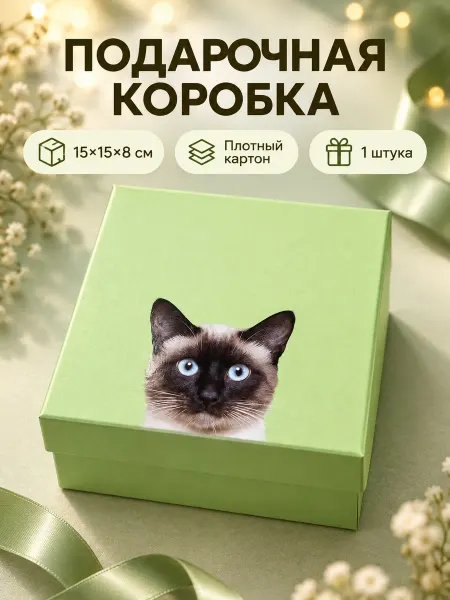 Lapastel Коробка 1 штука 15х15х8 см. кошка подарочная