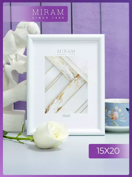 МИРАМ Рамка 15х20 для фото, картины, постера белая