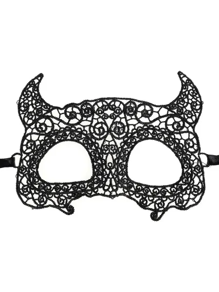 Дон Баллон Маска кружевная, фигурная, Чертовка, Черный, 16*24 см, 1 шт