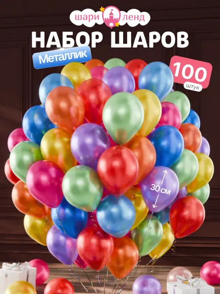 ШариЛенд Шарики воздушные металлик набор для праздника и фотозоны