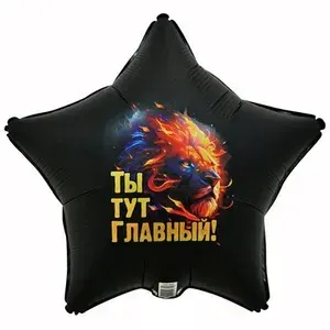 Шар воздушный фольгированный ТЫ ТУТ ГЛАВНЫЙ Лев