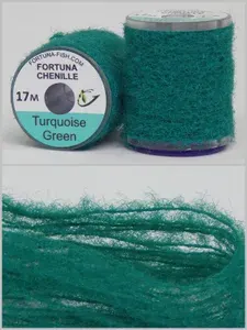Синель Fortuna Chenille, цвет 35-Turquoise Green (17 м. на катушке)