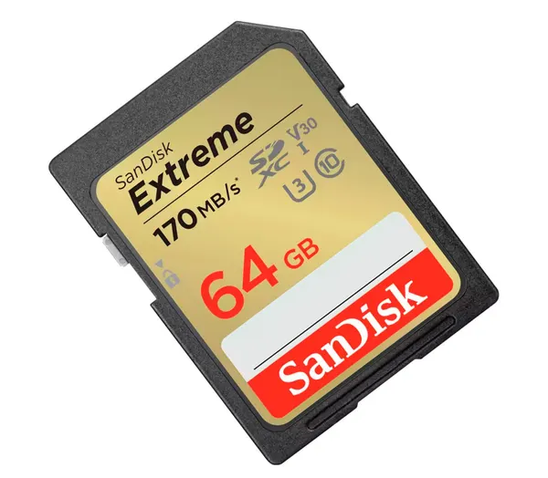 Карта памяти SanDisk SDXC 64GB Class10 Extreme V30 UHS-I U3, 80/170 Mb/s
