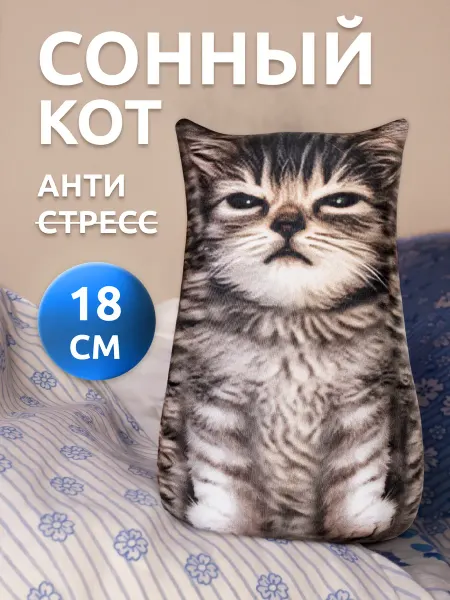 Мега Тойс Игрушка мягкая антистресс кот мем Чмоня 18 см