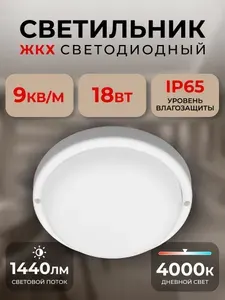 Светильник светодиодный влагозащищенный ЖКХ BT Круг 18Вт 4000K IP65