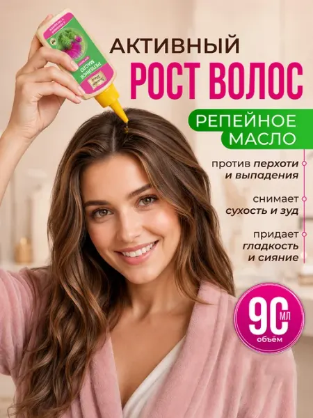 Золотой шелк Репейное масло для роста волос с крапивой и гвоздикой 90мл