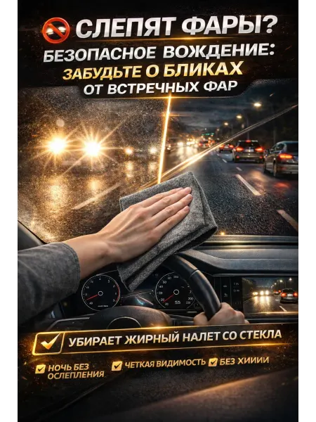 Салфетки автомобильные для стекол и зеркал