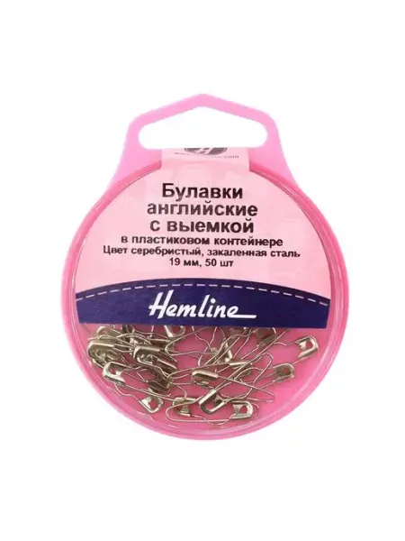 HEMLINE Булавки английские с выемкой, 19 мм, 55 шт