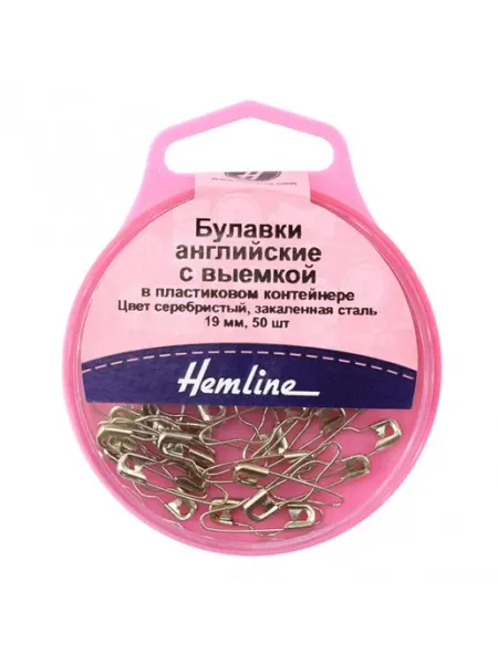 HEMLINE Булавки английские с выемкой в пластиковом контейнере 19 мм