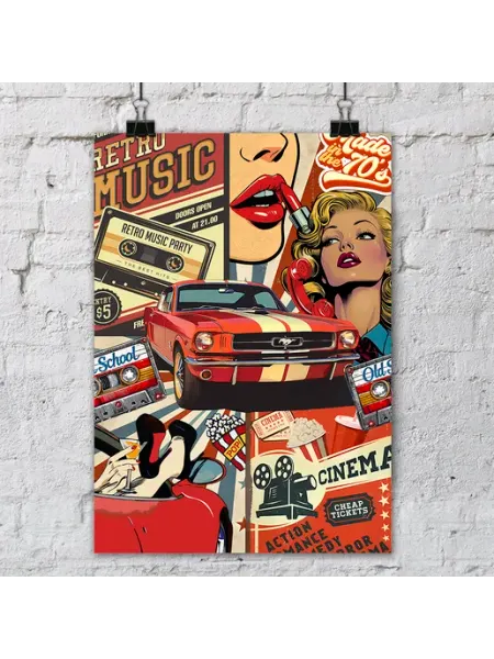 Janime Постер Retro Joe Kirby's 1965 Mustang GT 350 Vintage Ретро