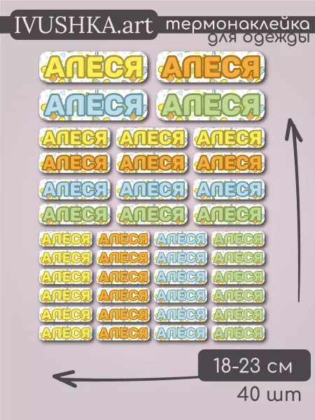 1VUSHKA-art Термонаклейка на одежду Алеся именная термобирка в сад