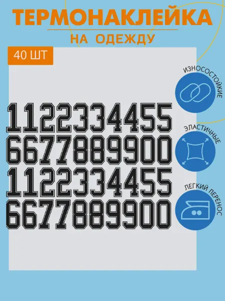 1VUSHKA-art Термонаклейка на одежду Цифры Маленькие
