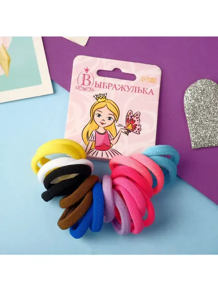 ABAZZILLA Резинка для волос Махрушка (набор 20 шт) однотон, 2,5 см