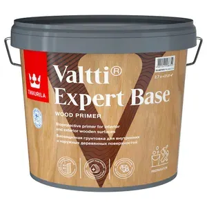 Антисептик грунт Tikkurila VALTTI EXPERT BASE, Бесцветный, 2,7л, высокоэффективная биозащитная грунтовка для древесины