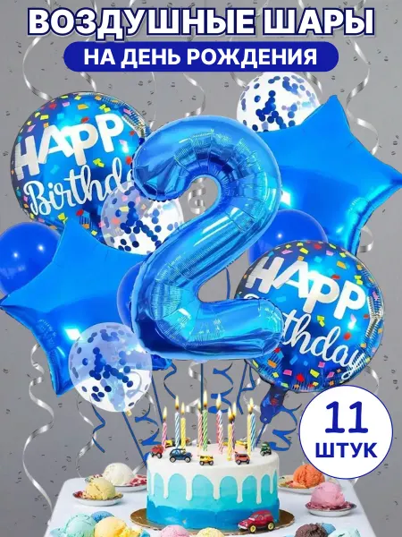 Boom Sharik Шарики воздушные на 2 годика, на день рождения