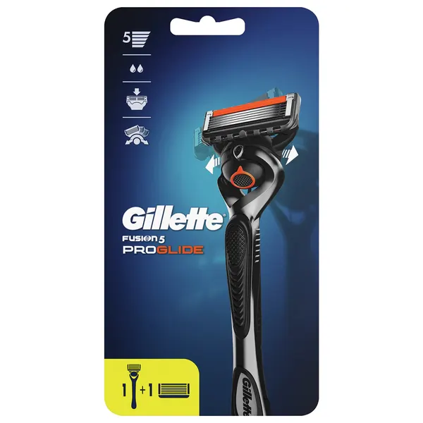 GILLETTE Бритвенный станок мужской Fusion5 Proglide с 2 кассетами