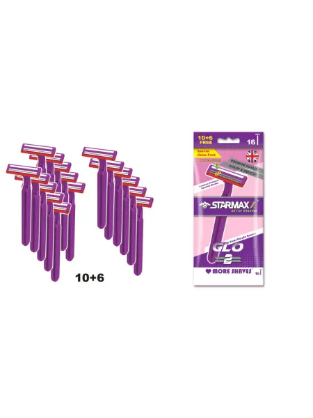 Starmaxx Одноразовая бритва для мужчин "GLO 2" с двумя лезвиями
