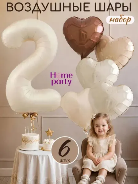 Home party Воздушные шары цифра на 2 годика