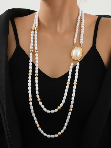 Luxe jewels Колье бусы жемчужные длинные 2 нити