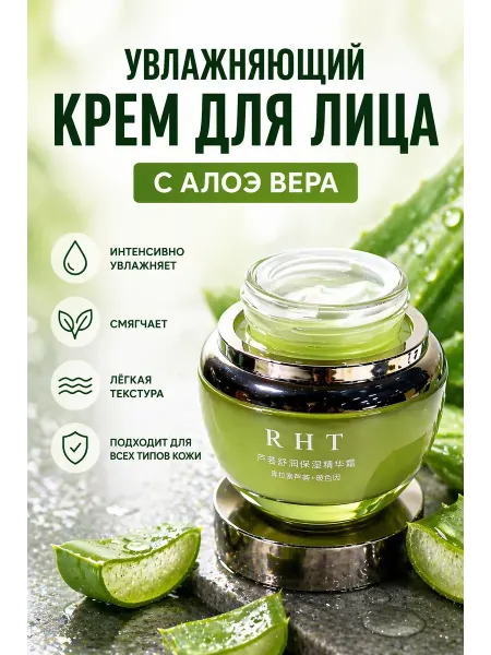 Хако 2 Увлажняющий крем для лица с алоэ вера, уход за кожей