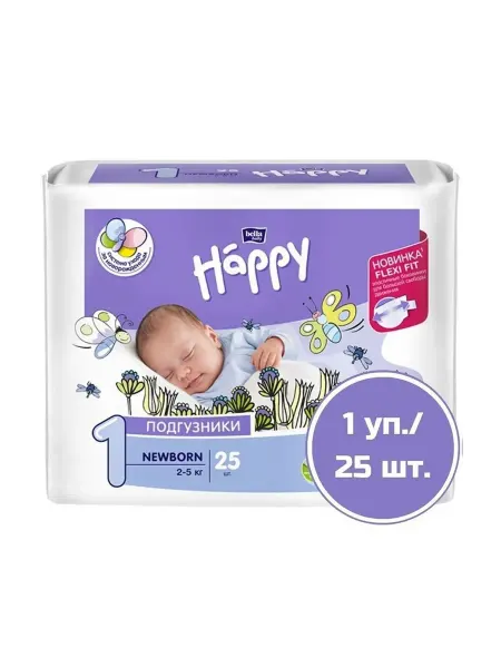 Bella baby HAPPY Подгузники для детей Newborn (2-5 кг) 25 шт